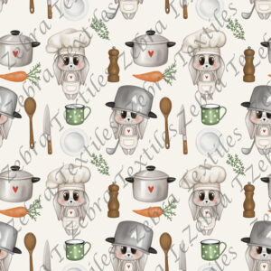 Lapin cuisinier et carotte fond taupe