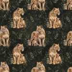 Lionne et bébé fond vert