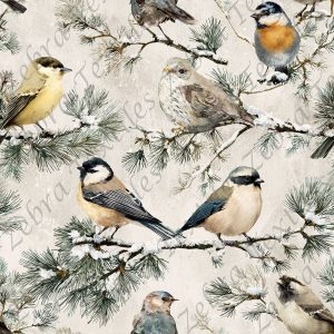 Oiseau sauvage et branche fond taupe