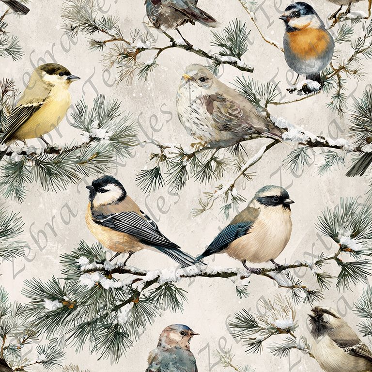 Oiseau sauvage et branche fond taupe