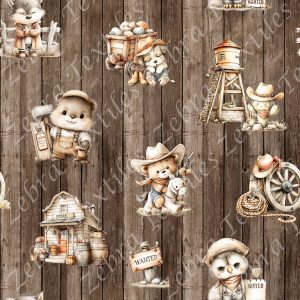 Ours western et ses amis fond planche