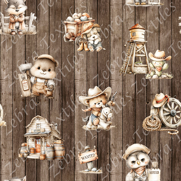Ours western et ses amis fond planche