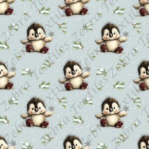 Pingouin branchage fond pois
