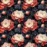 Pivoine rouge crème