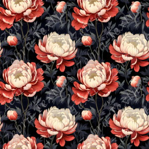 Pivoine rouge crème