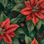 Poinsettia rouge feuillage vert