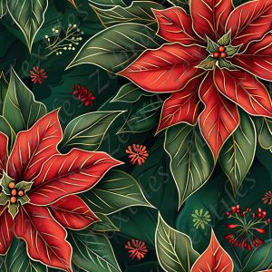 Poinsettia rouge feuillage vert