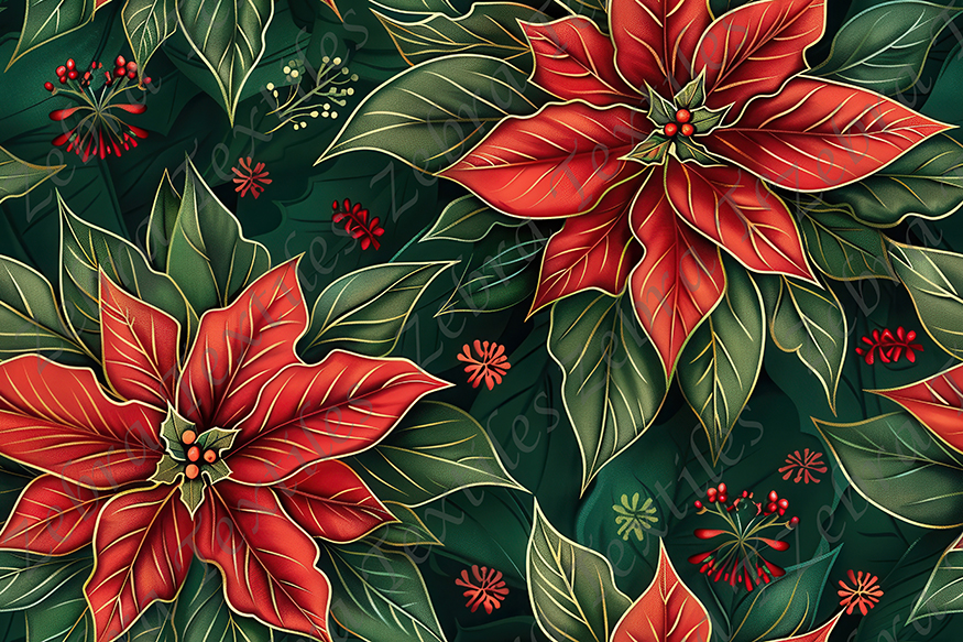 Poinsettia rouge feuillage vert