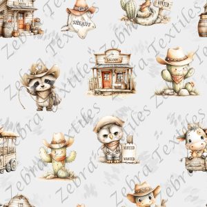 Raton western et ses amis fond gris