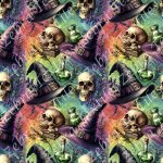 Skull sorcellerie fond coloré