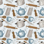 Vaisselle bleue fond taupe