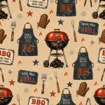 BBQ grill vintage rouge marine