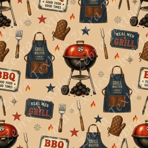 BBQ grill vintage rouge marine