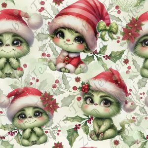 Bébé troll vert et tuque de Noël