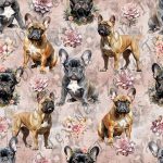 Bouledogue français floral