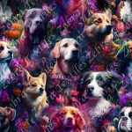 Chien coloré floral