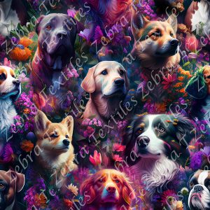Chien coloré floral