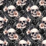 Crâne et rose noire