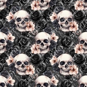 Crâne et rose noire