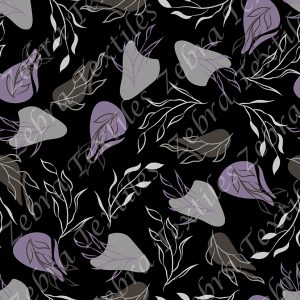 Feuillage abstrait mauve fond noir