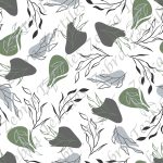 Feuillage abstrait vert fond blanc