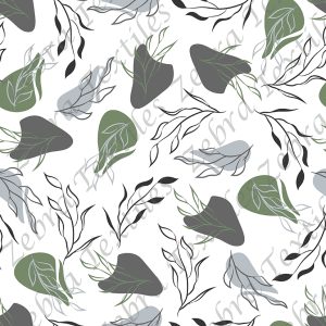 Feuillage abstrait vert fond blanc