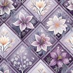 Fleur mauve crème plaid mauve