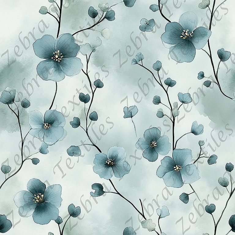 Floral et feuillage sarcelle