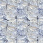Libellule vitrail feuillage mauve