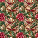 Libellule vitrail floral rouge