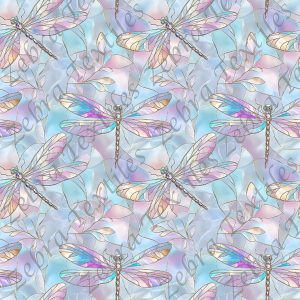 Libellule vitrail mauve rose