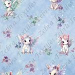 Licorne aile colorée fond bleu