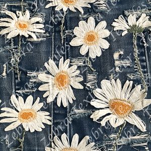 Marguerite jeans marine imitation