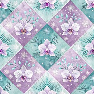 Orchidée mauve plaid