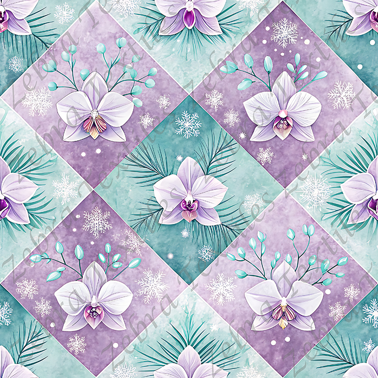 Orchidée mauve plaid
