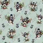 Renne plaid noir fond sarcelle