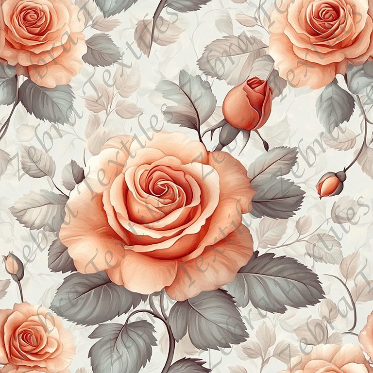 Rose orangée fond feuillage