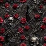 Skull et rose rouge zipper