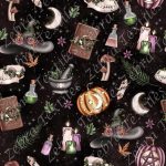 Sorcière des bois et potion fond noir
