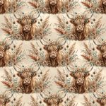 Vache pampas fond crème