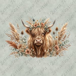 Vache pampas fond vert
