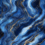 Agate colorée bleue foncé or