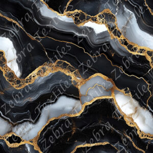 Agate colorée noire or