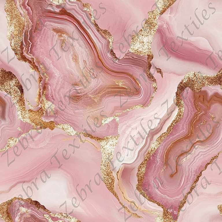 Agate colorée rose vintage or