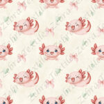 Axolotl et boucle fond crème