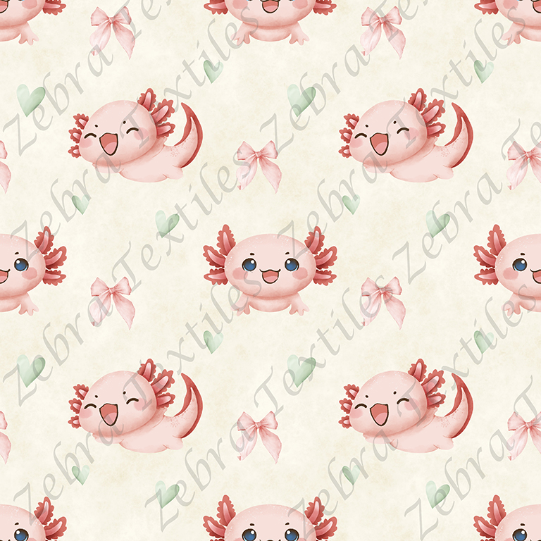 Axolotl et boucle fond crème