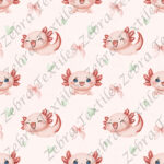 Axolotl et boucle fond rose