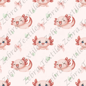 Axolotl et boucle fond rose