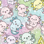 Axolotl fond coloré