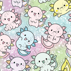 Axolotl fond coloré